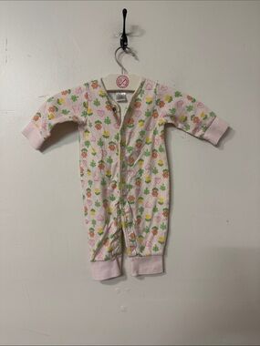 Infant Pink Floral Zip-Front Romper 90’s